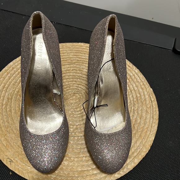 Forever21 Glitter Shimmer Sparkling Platform Heel Size 10 - Picture 9 of 15